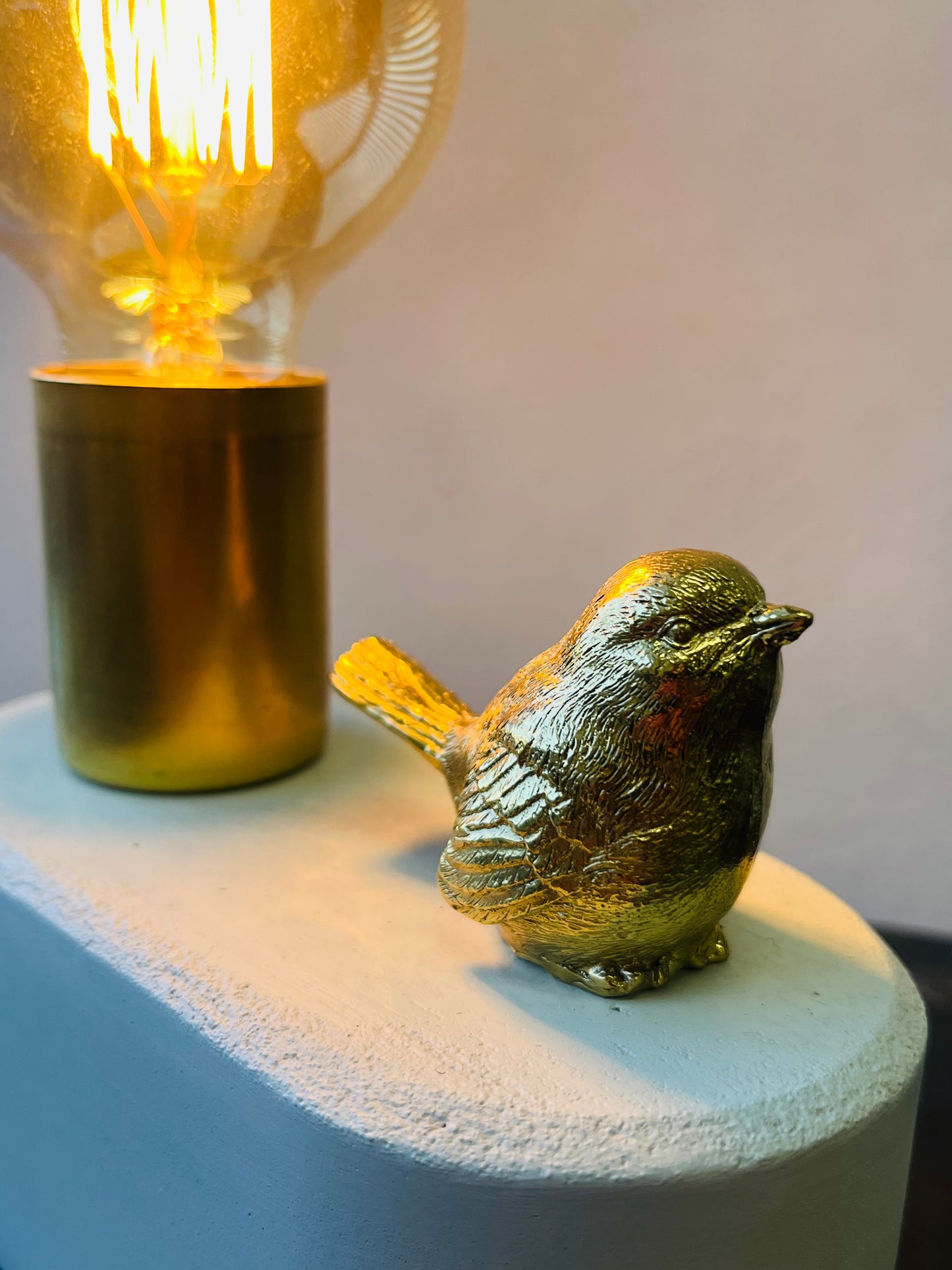 Concrete Bird Lamp / Touch-Controlled
