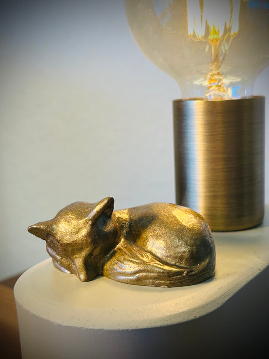 Sleeping Fox Lamp / Touch-Controlled / Concrete Base