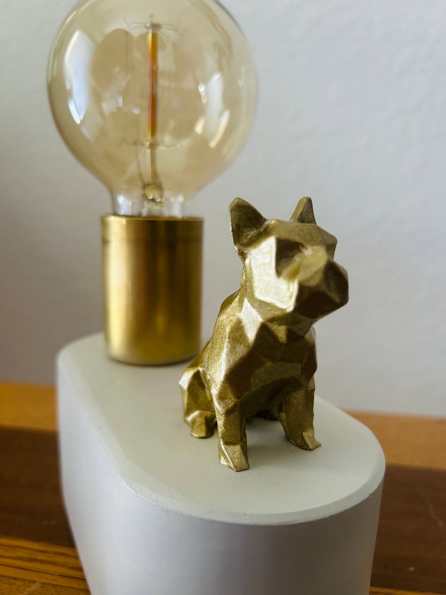 Geometric Frenchie Lamp / Touch-Controlled