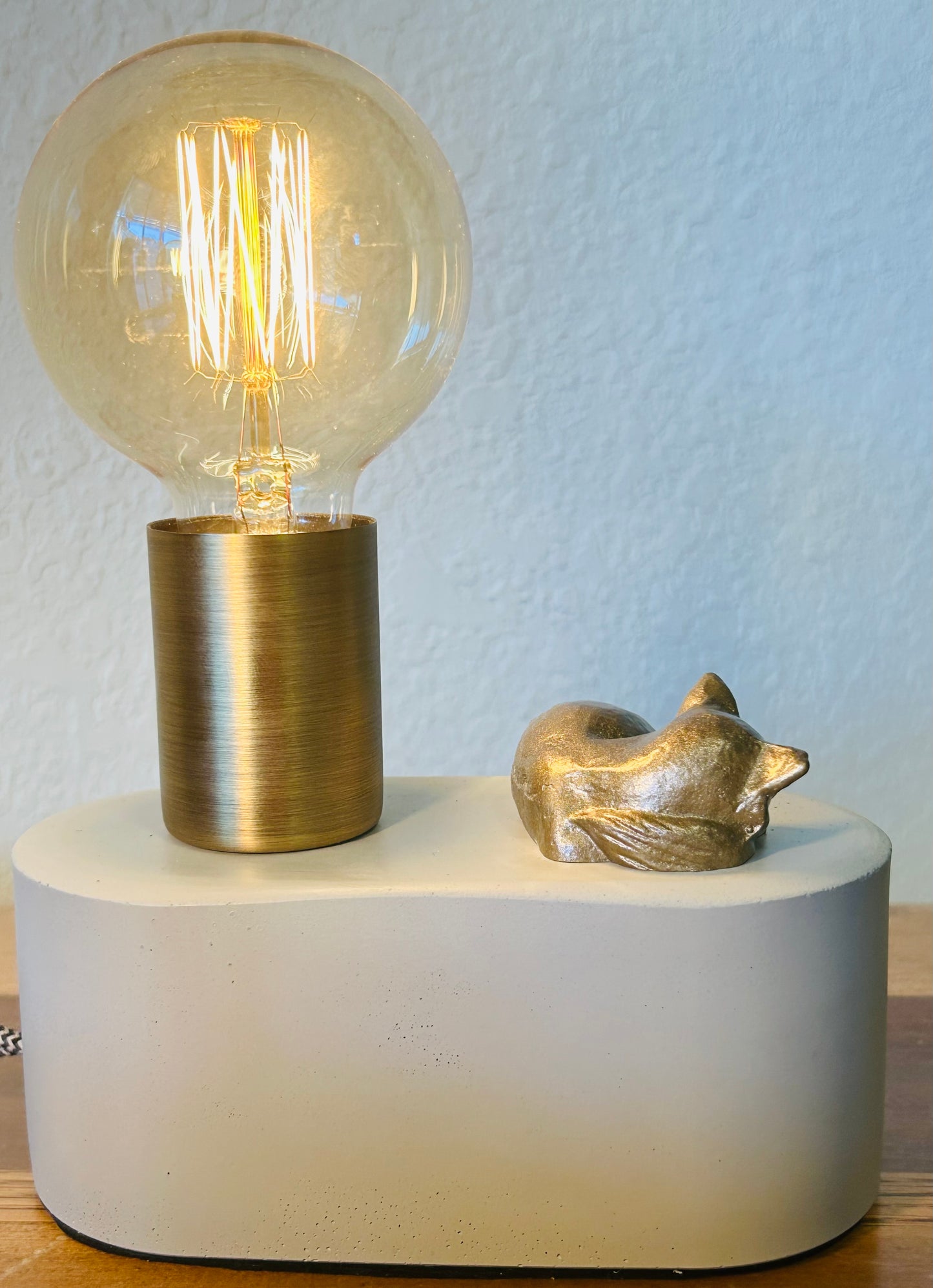 Sleeping Fox Lamp / Touch-Controlled / Concrete Base