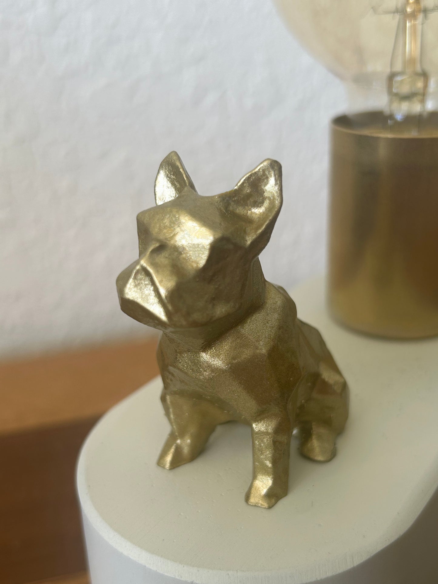 Geometric Frenchie Lamp / Touch-Controlled