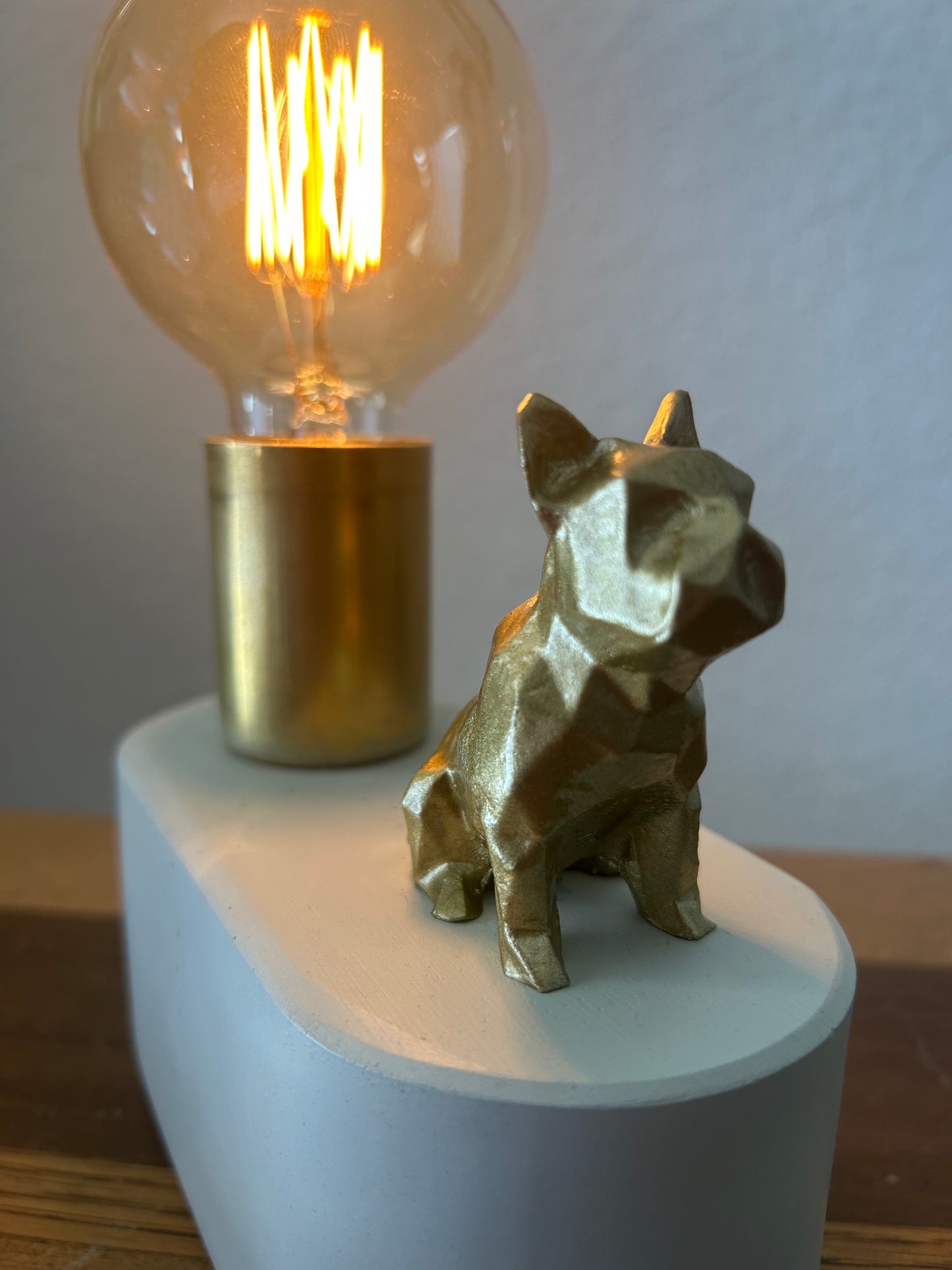 Geometric Frenchie Lamp / Touch-Controlled