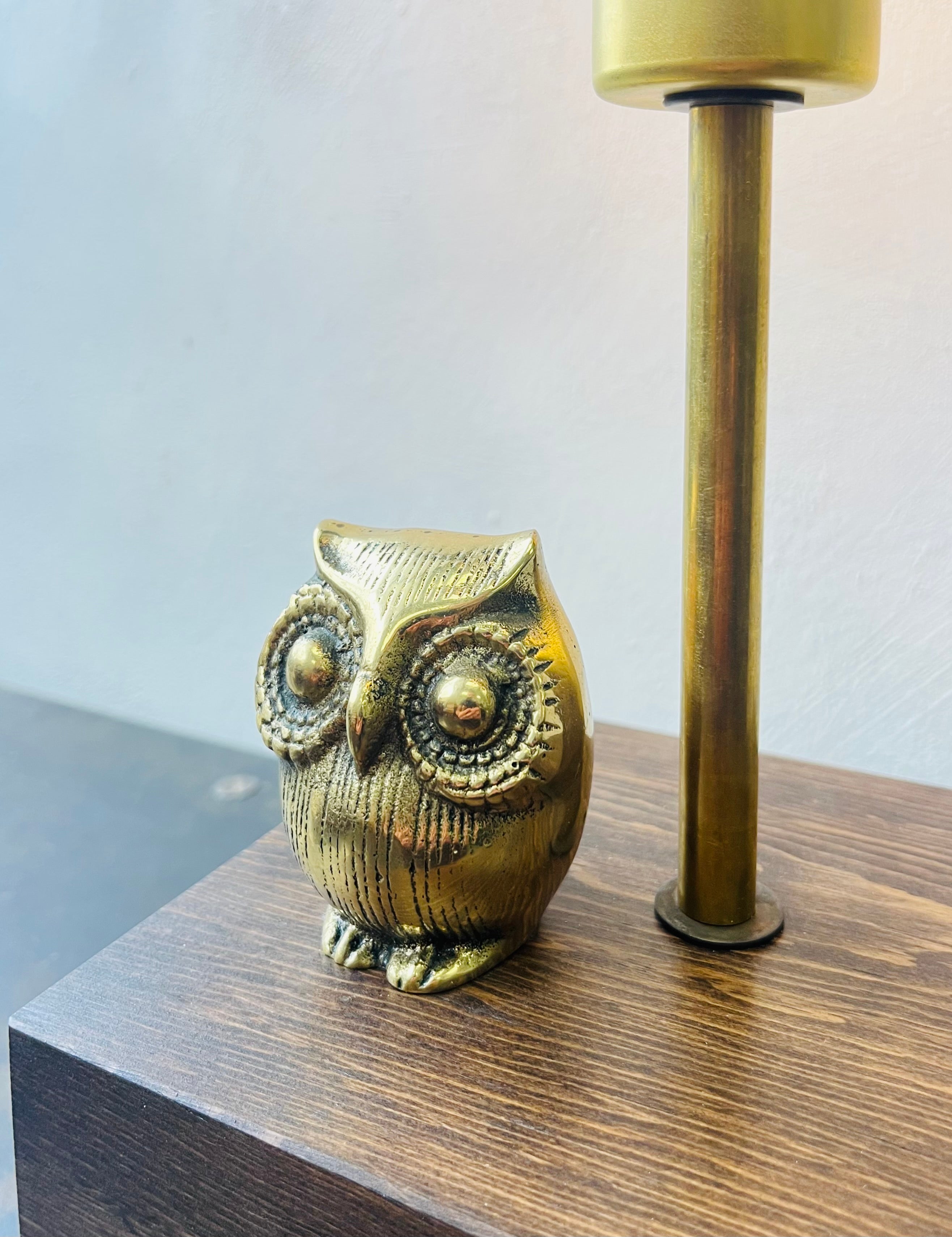 Vintage owl table lamp sales