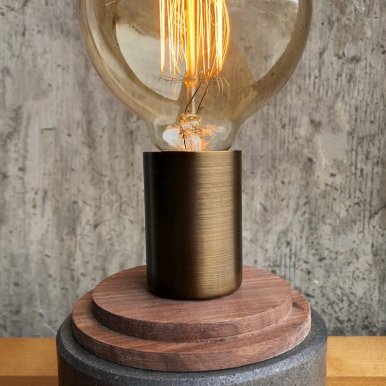 Concrete Lamp // Charcoal/Walnut